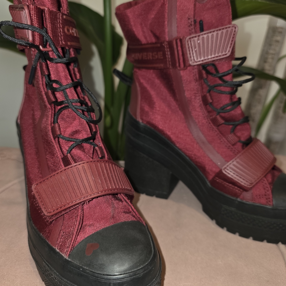 Converse Women's Dark Red Lace-Up Boots